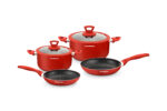 SET COCINA ECLIPSE II 6PCS ROJO INDUCCION WARENHAUS