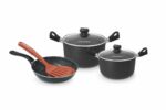 COMBO VITAL COLLECTION NEGRO SARTEN 18, OLLA 18-22CM, ESPATULA Y ESPUMADERA